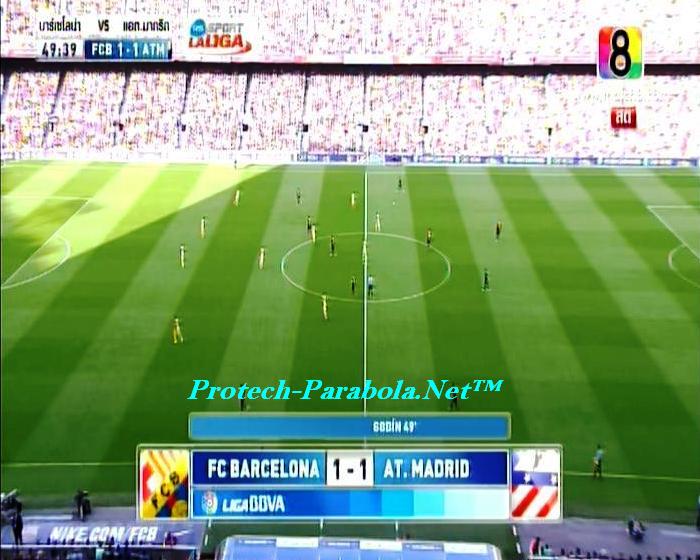 BARCELONA 1 vs 1 AT MADRID on CH8 HD at Thaicom 5